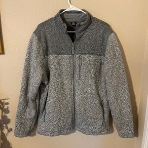 George Men's Zip Up Grey Polyester Sweater Jacket Size L (42-44)